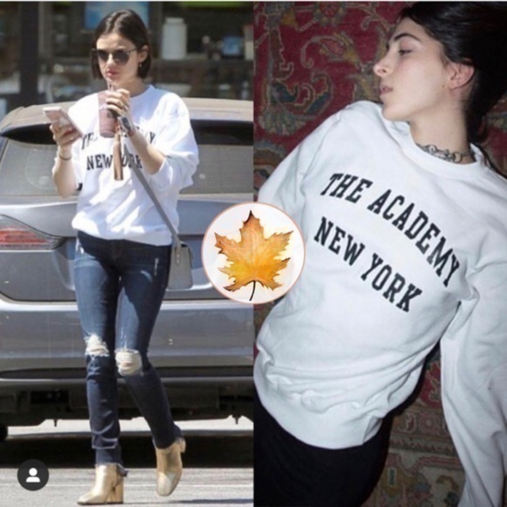 The Academy New York • Academic Champion Sweatshirt White S ASO Lucy Hale Rare